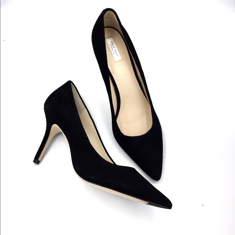 COLE HAAN Black Suede Vesta Pump size: 10